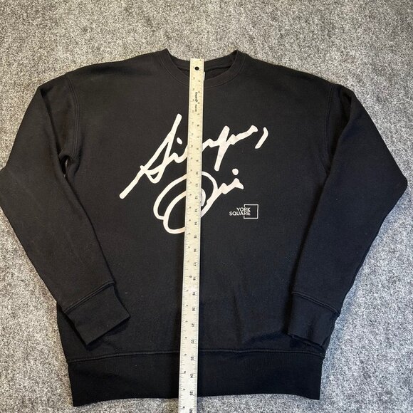 Bella + Canvas Womens Black Fleece Graphic Sweatshirt Small Cozy Streetwear - Picture 3 of 11